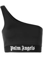 Palm Angels One Shoulder Logo Top - Black