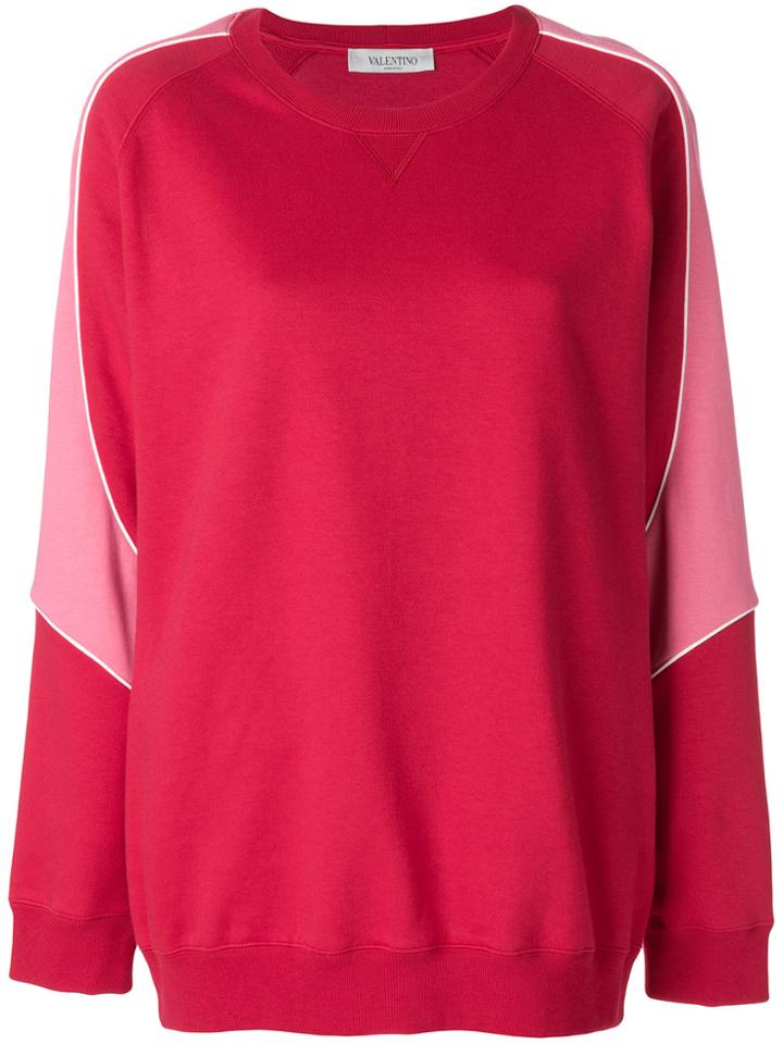 Valentino Oversized Varsity Sweatshirt - Red