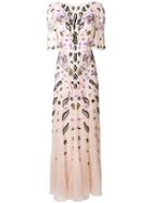 Temperley London Embroidered Floral Dress - Pink & Purple