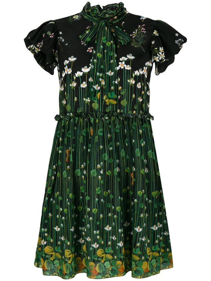 Red Valentino Short Printed Dress - Black
