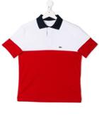 Lacoste Kids Colourblock Polo Shirt - Red