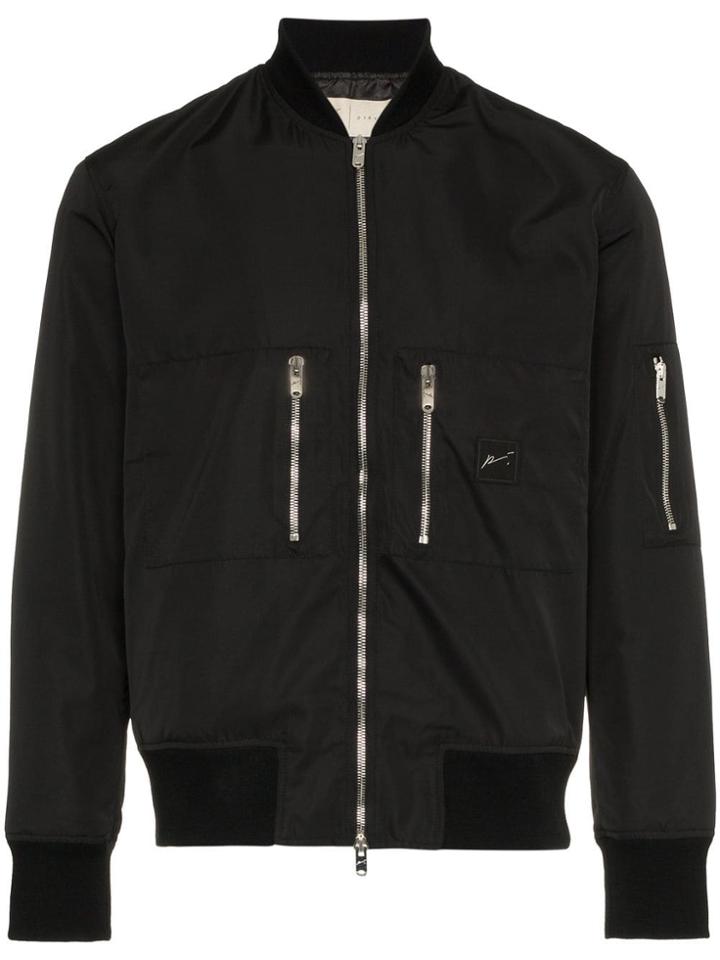Prévu Quilted Shell Bomber Jacket - Black
