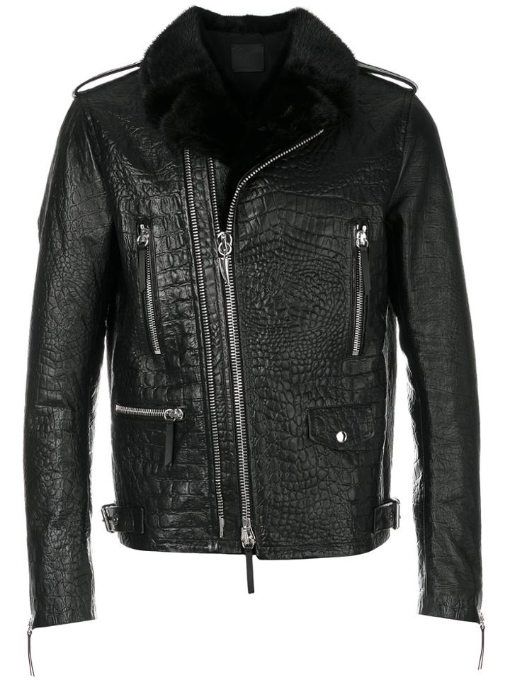Giuseppe Zanotti Design Cornelius Leather Jacket - Black