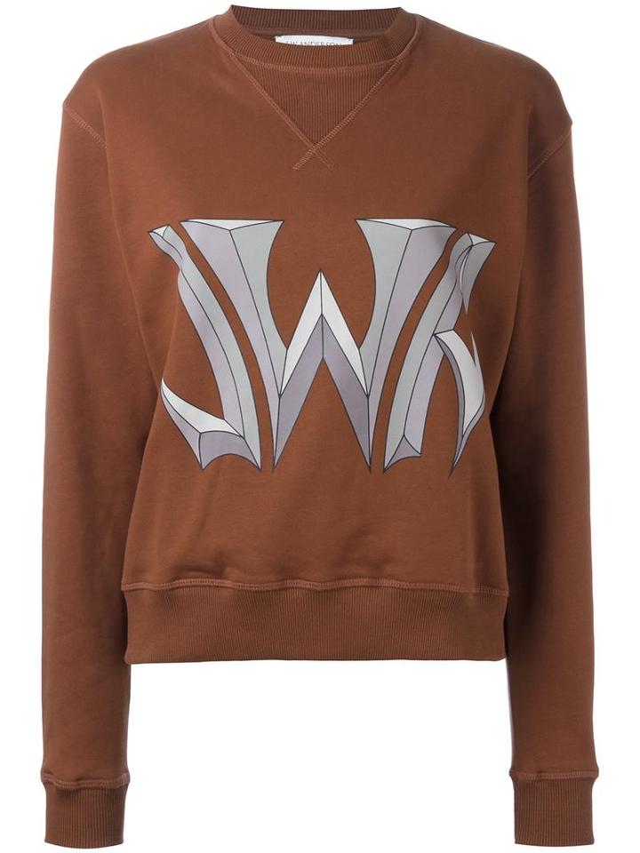 J.w.anderson Logo Print Sweatshirt, Women's, Size: Xs, Brown, Cotton