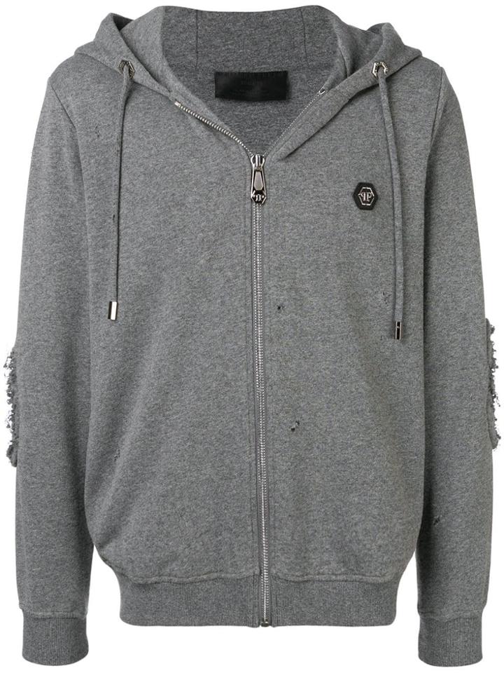 Philipp Plein Logo Patch Cardigan - Grey