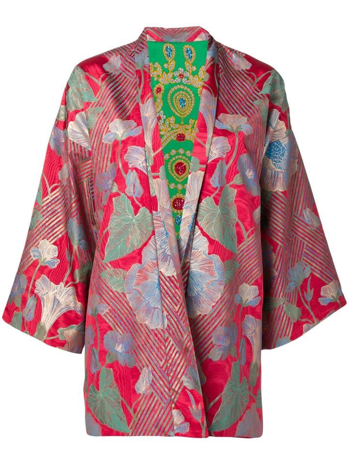 Rianna + Nina Floral Print Kimono - Red