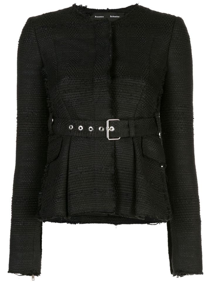 Proenza Schouler Tweed Belted Jacket - Black