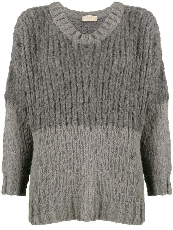 Maison Flaneur Two Tone Sweatshirt - Grey