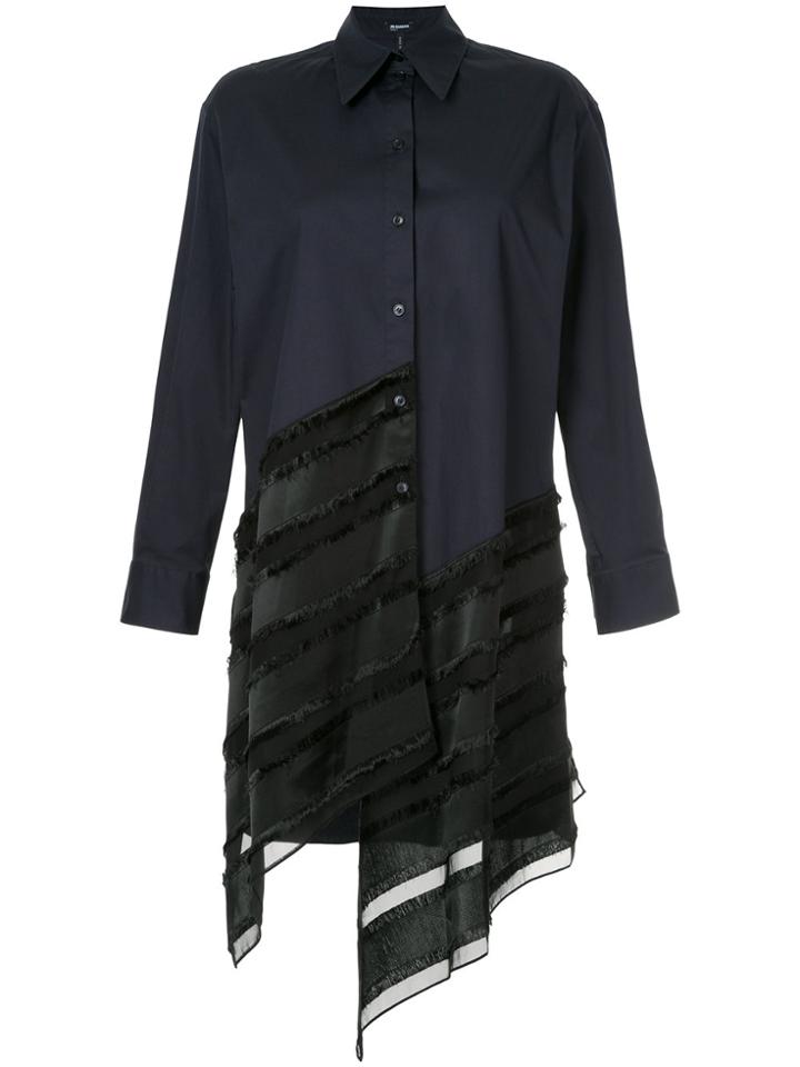 Jil Sander Navy Panelled Shirt Dress - Blue