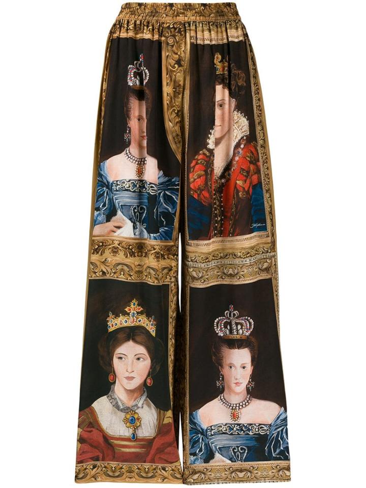 Dolce & Gabbana Queen Print Trousers - Brown