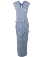 Comme Des Garçons Pre-owned 1997 Lumps & Bumps Gingham Dress - Blue