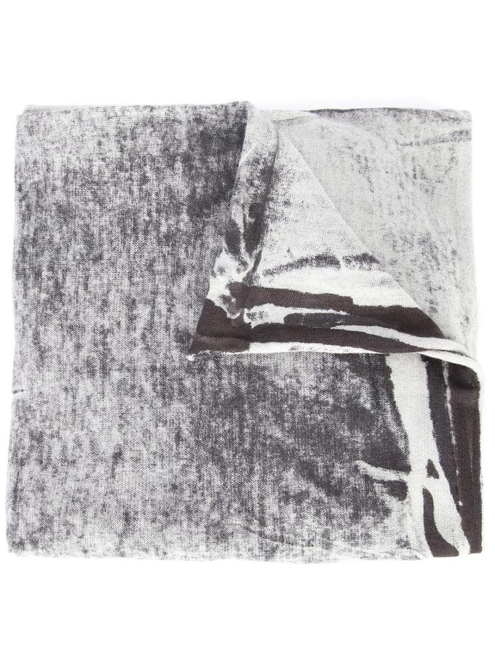 Label Under Construction - Bleach Effect Scarf - Unisex - Cotton - One Size, Grey, Cotton
