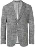 Emporio Armani Single Breasted Tweed Coat - Grey