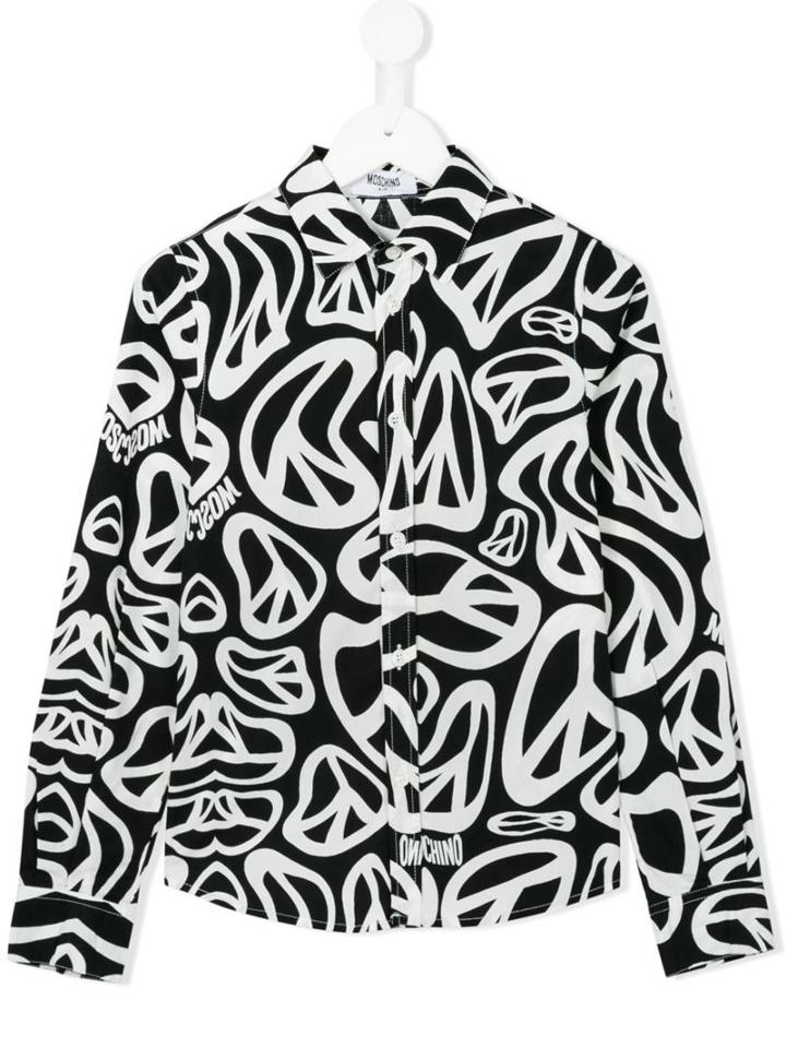 Moschino Kids Peace Logo Print Shirt