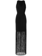 Tufi Duek Fringed Long Dress - Black