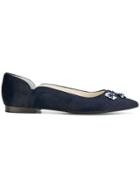Delpozo Pointed Floral Pumps - Blue