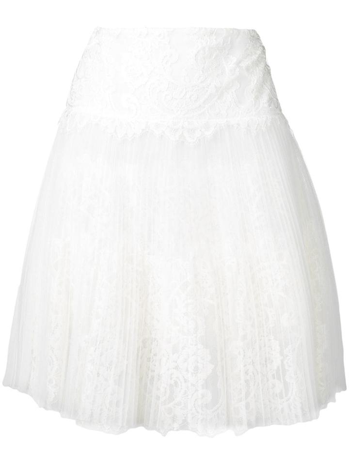 Ermanno Scervino Short Pleated Skirt - White