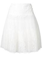 Ermanno Scervino Short Pleated Skirt - White