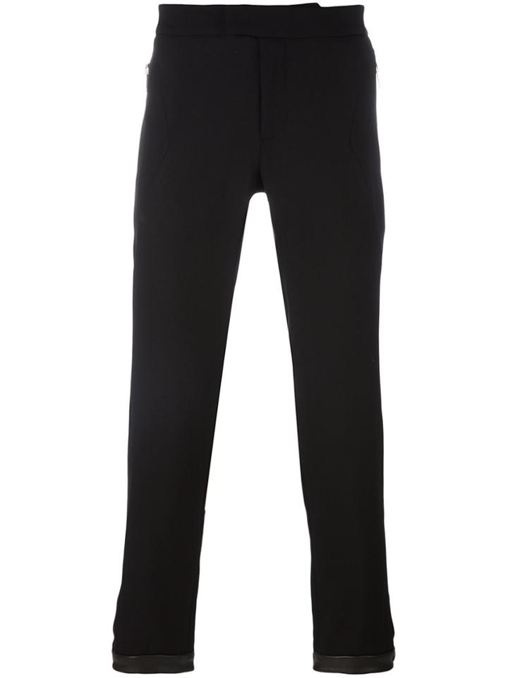 Les Hommes Side Zip Tapered Trousers - Black