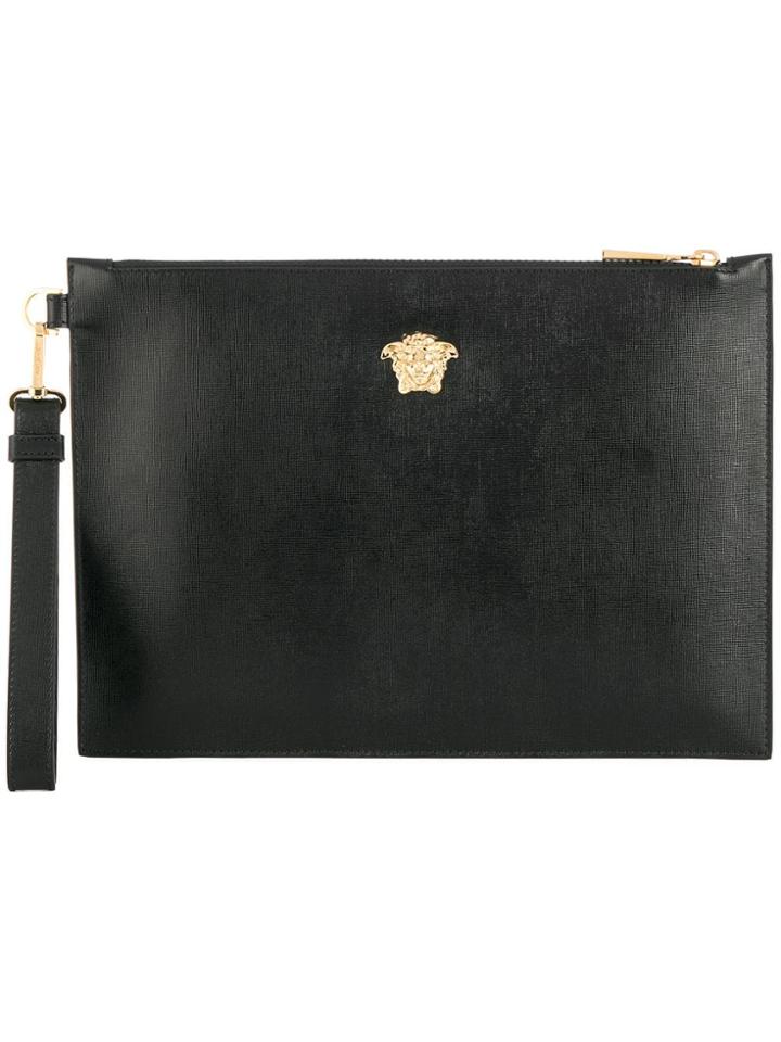 Versace Medusa Leather Pouch - Black