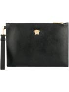 Versace Medusa Leather Pouch - Black