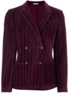 Massimo Alba Fitted Striped Panel Blazer, Women's, Size: 42, Pink/purple, Cotton/spandex/elastane/viscose