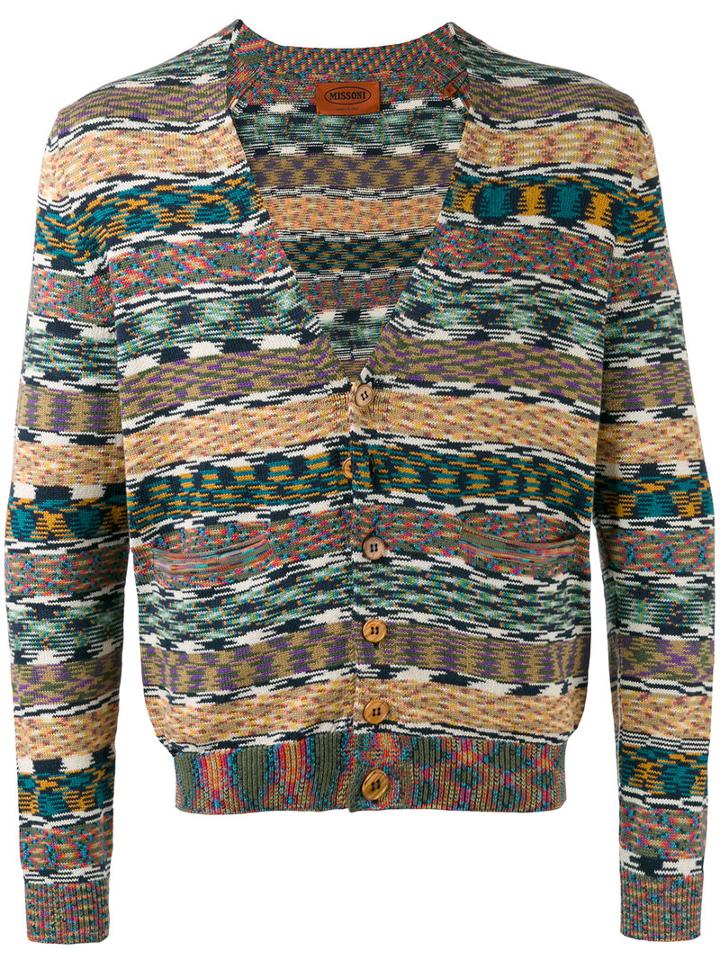Missoni - Striped V-neck Cardigan - Men - Cotton - S, Cotton