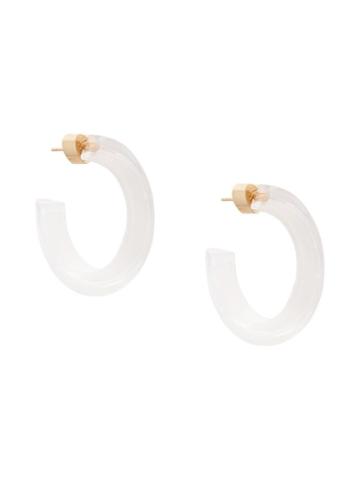 Alison Lou Small Jelly Hoops - White