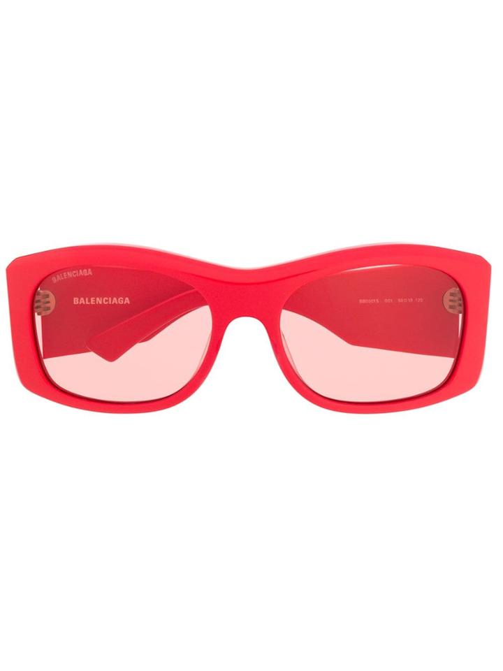 Balenciaga Eyewear Rectangle Frame Sunglasses - Red