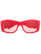 Balenciaga Eyewear Rectangle Frame Sunglasses - Red