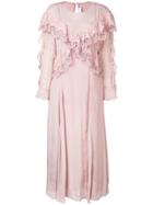 Iro Embroidered Ruffled Dress - Pink