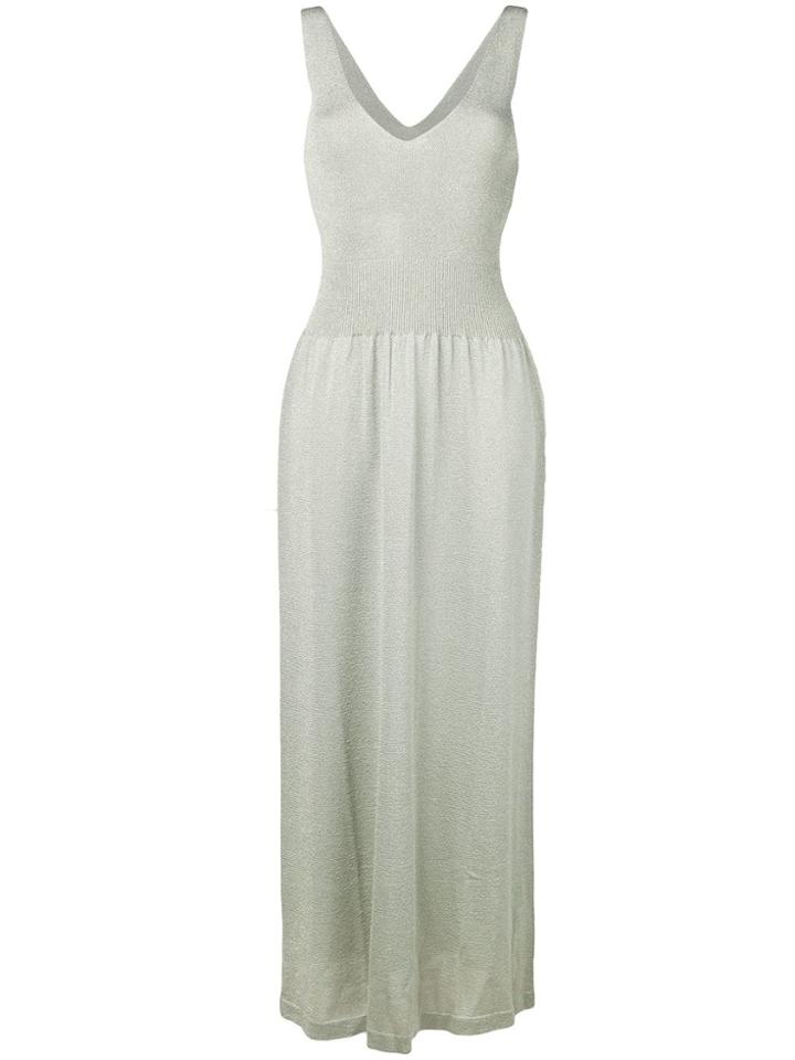 Roberto Collina Lurex Knit Maxi Dress - Grey