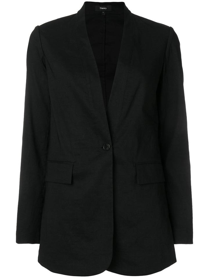 Theory Deep V-neck Blazer - Black