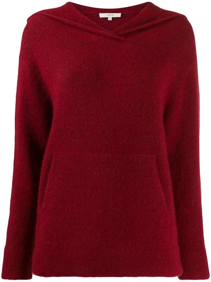 Vince Hooded Knit Sweater - Red