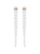 Simone Rocha White Clear Floral Drop Earrings