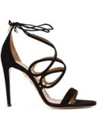 Aquazzura Gigi Sandals, Women's, Size: 38.5, Black, Suede/leather