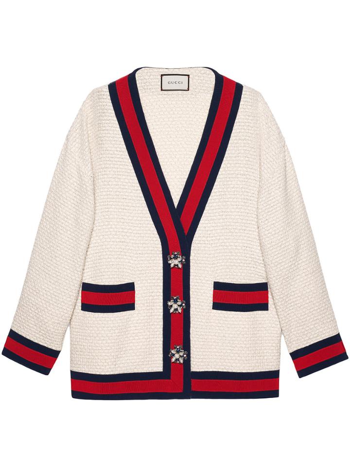 Gucci Oversize Tweed Cardigan Jacket - Nude & Neutrals
