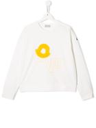 Moncler Kids Teen Love Embroidered Sweatshirt - White