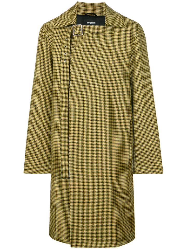 Raf Simons Plaid Button Up Coat - Yellow & Orange