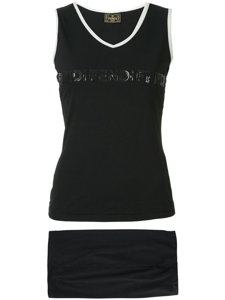 Fendi Vintage Setup Tops Skirt - Black