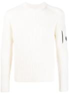 Cp Company Ribbed Long-sleeve Sweater - White