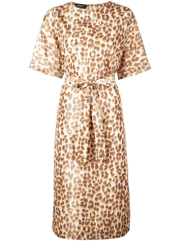 Rochas Leopard Print Dress - Orange