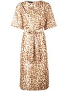 Rochas Leopard Print Dress - Orange