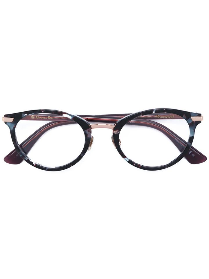 Dior Eyewear - Round Frame Glasses - Women - Acetate/metal (other) - 49, Brown, Acetate/metal (other)