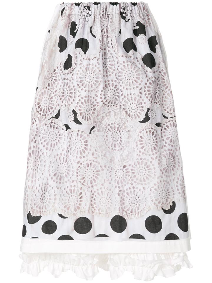 Comme Des Garçons Comme Des Garçons Embroidered Polka Dot Skirt -