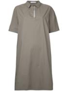 Fabiana Filippi - Shortsleeved Shirt Dress - Women - Cotton/spandex/elastane - 42, Nude/neutrals, Cotton/spandex/elastane