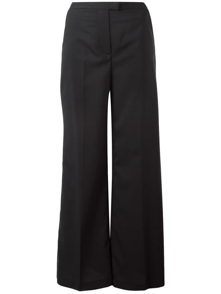 Msgm Classic Palazzo Pants, Women's, Size: 40, Black, Polyester/virgin Wool/spandex/elastane