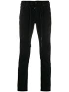 Off-white Drawstring Belt Slim-fit Denim Jeans - Black