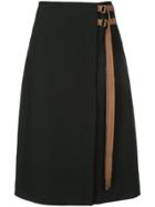 Tibi Anson Belted Skirt - Black