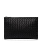 Bottega Veneta Black Intrecciato Zip Pouch